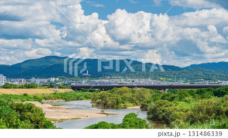 木津川風景　京都府八幡市 131486339