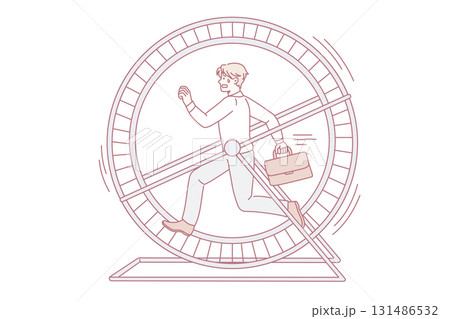 Workaholic and tiredness at work concept 131486532