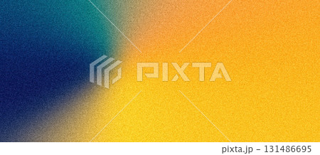 Vibrant grainy background, yellow blue noise texture abstract color gradient banner, poster header cover wallpaper design 131486695