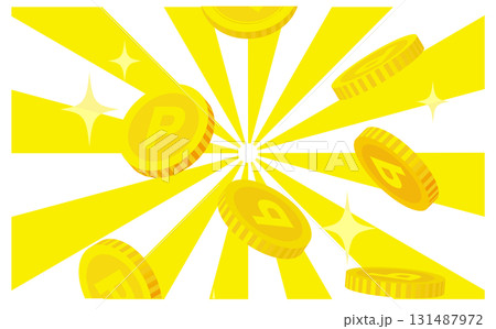 インパクトのあるコインイラスト背景素材 131487972