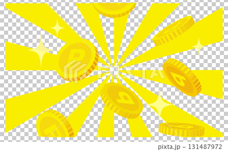 インパクトのあるコインイラスト背景素材 131487972