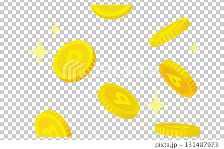 Background illustration of glittering coins 131487973