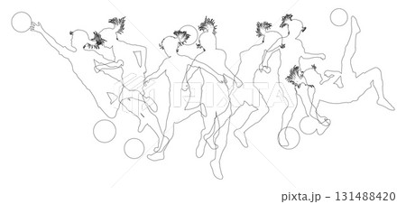 Soccer Football Players Silhouettes 131488420