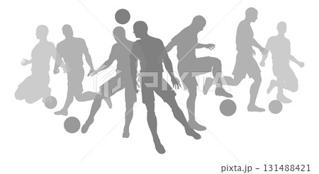 Soccer Football Players Silhouettes 131488421