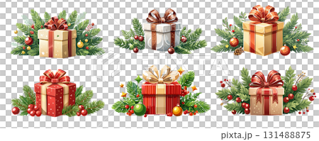 クリスマスのオーナメントのベクターイラストセット 131488875