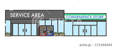 コンビニが併設したサービスエリア 131488884