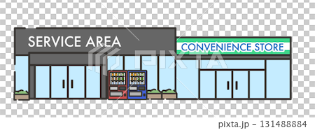 コンビニが併設したサービスエリア 131488884