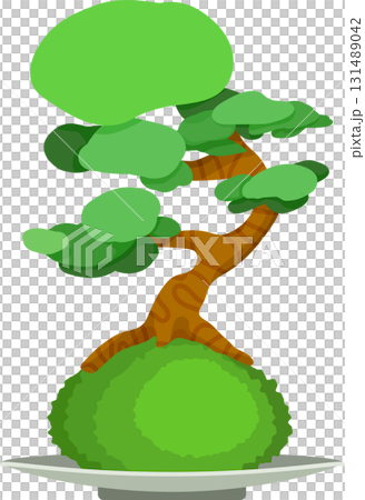 苔球和松樹插圖 131489042