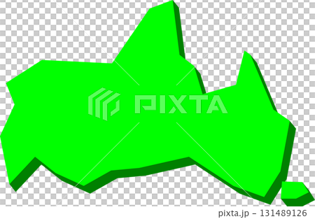 Simple map of Yamaguchi prefecture (green) 131489126