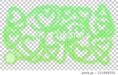Green flame thread heart pattern 131489350