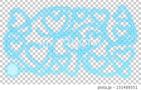 Blue flame thread heart pattern 131489351