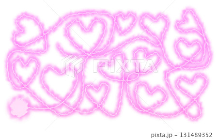 ピンクの炎の糸ハートパターン 131489352