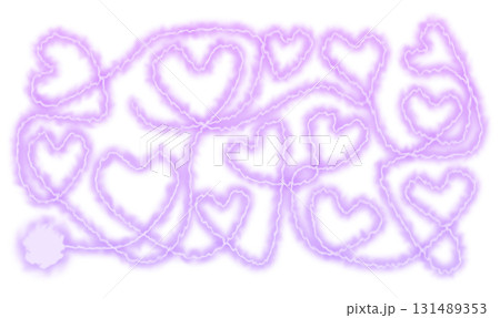 紫の炎の糸ハートパターン 131489353