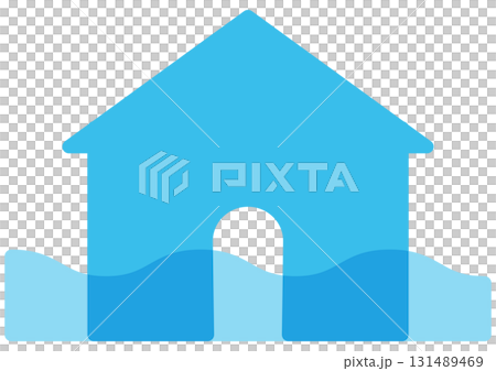 被洪水摧毀的房屋圖標 131489469