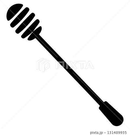 Honey Dipper Silhouette in Black | Ornate Vector Artwork Honey Dipper Silhouette in Black | Ornate Vector Artwork 131489935