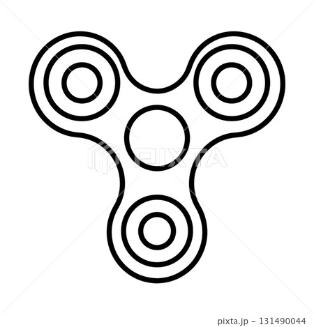 Toy Fidget Spinner Silhouette | Black Vector Illustration Art 131490044