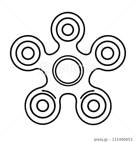 Toy Fidget Spinner Silhouette | Black Vector Illustration Art 131490053