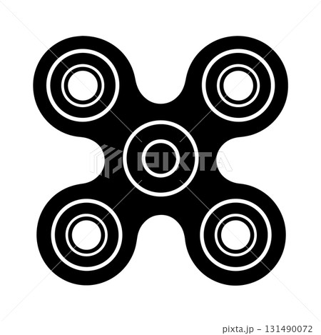 Toy Fidget Spinner Silhouette | Black Vector Illustration Art 131490072