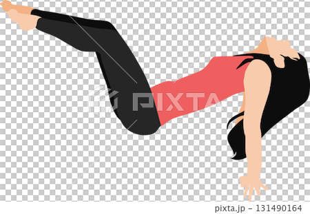 女人節食的插畫（肌肉訓練） 131490164