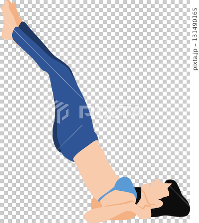 女人節食的插畫（肌肉訓練） 131490165