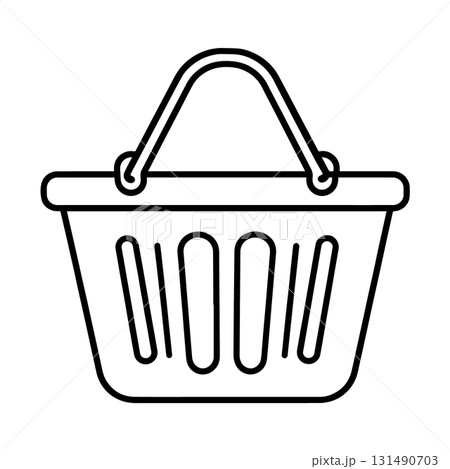 Minimal Shopping Basket Silhouette | Black Vector Design Artwork Minimal Shopping Basket Silhouette | Black Vector Design Artwork 131490703