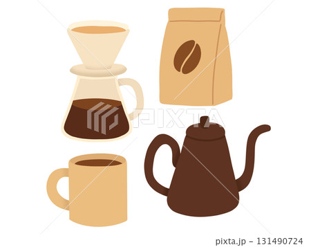 コーヒーグッズのイラスト コーヒーグッズのイラスト 131490724