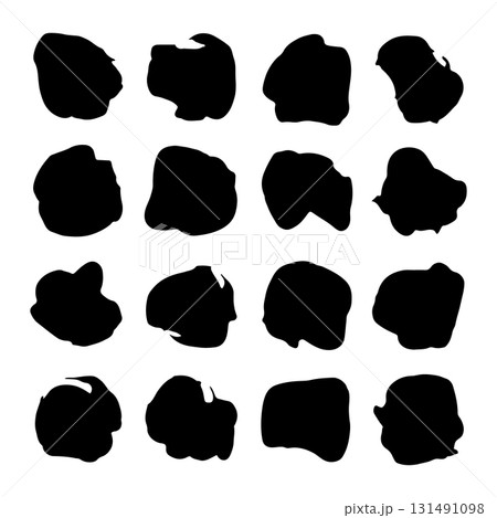 Abstract black shapes create a unique pattern on a white background for artistic design and creativity 131491098