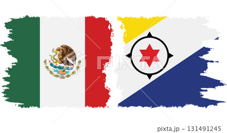Bonaire and Mexico grunge flags connection vector 131491245