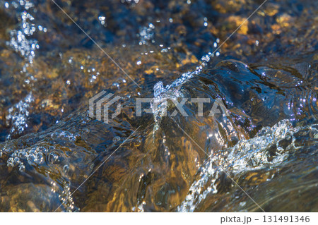 初夏の水辺　清流の流れアップ　123 131491346