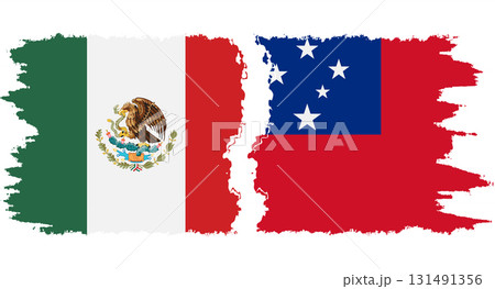Independent State and Mexico grunge flags connection vector Independent State and Mexico grunge flags connection vector 131491356