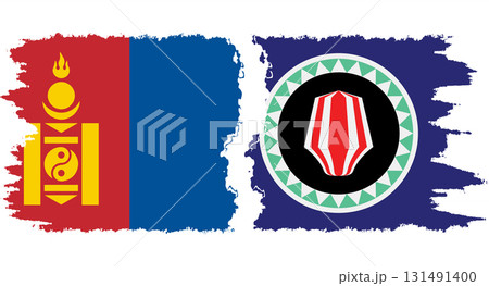 Bougainville and Mongolia grunge flags connection vector 131491400