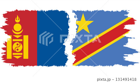 Congo - Kinshasa and Mongolia grunge flags connection vector Congo - Kinshasa and Mongolia grunge flags connection vector 131491418