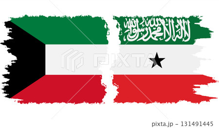 Somaliland and Kuwait grunge flags connection vector 131491445