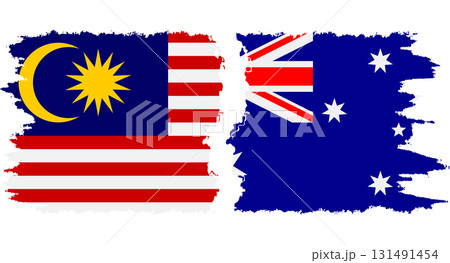 Australia and Malaysia grunge flags connection vector Australia and Malaysia grunge flags connection vector 131491454