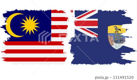 Saint Helena and Malaysia grunge flags connection vector Saint Helena and Malaysia grunge flags connection vector 131491520