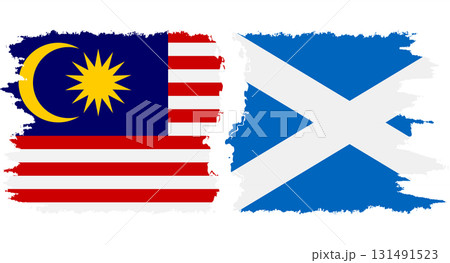 Scotland and Malaysia grunge flags connection vector Scotland and Malaysia grunge flags connection vector 131491523