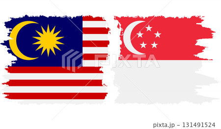 Singapore and Malaysia grunge flags connection vector Singapore and Malaysia grunge flags connection vector 131491524