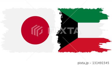 Kuwait and Japan grunge flags connection vector Kuwait and Japan grunge flags connection vector 131491545