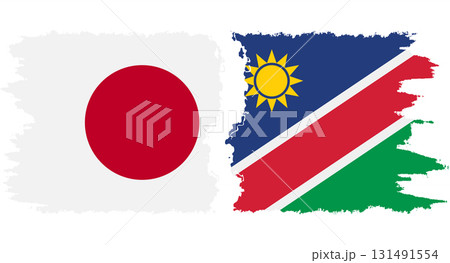 Namibia and Japan grunge flags connection vector 131491554