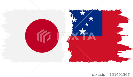 Independent State and Japan grunge flags connection vector 131491567