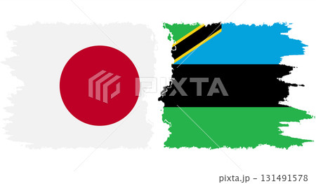 Zanzibar and Japan grunge flags connection vector Zanzibar and Japan grunge flags connection vector 131491578