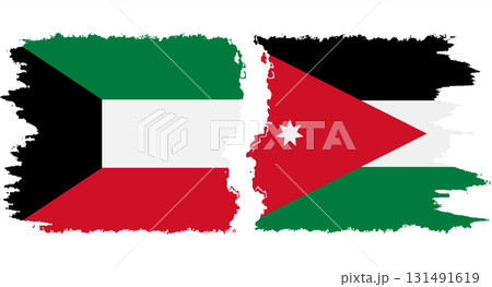 Jordan and Kuwait grunge flags connection vector Jordan and Kuwait grunge flags connection vector 131491619