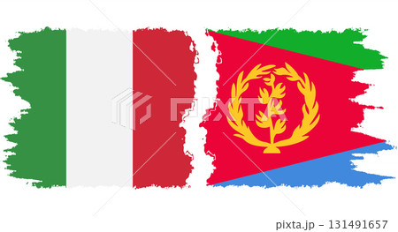 Eritrea and Italy grunge flags connection vector 131491657