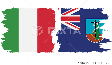 Montserrat and Italy grunge flags connection vector 131491677