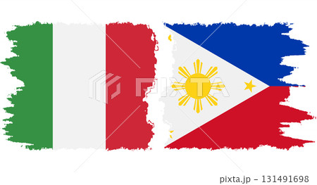 Philippines and Italy grunge flags connection vector 131491698