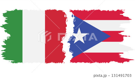 Puerto Rico and Italy grunge flags connection vector 131491703