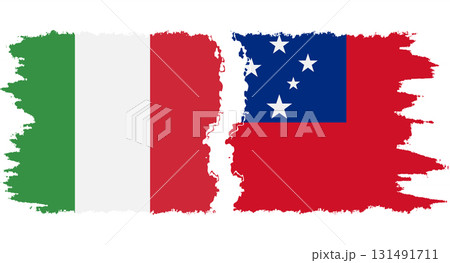 Independent State and Italy grunge flags connection vector 131491711