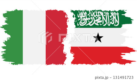 Somaliland and Italy grunge flags connection vector 131491723