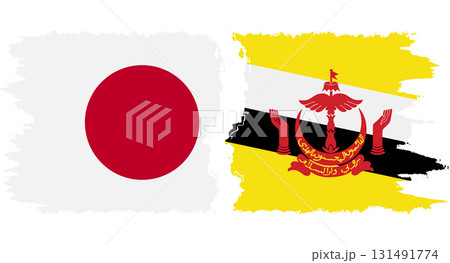 Brunei and Japan grunge flags connection vector Brunei and Japan grunge flags connection vector 131491774