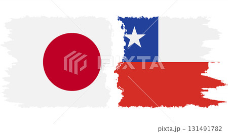 Chile and Japan grunge flags connection vector 131491782